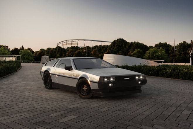 DeLorean at sunset